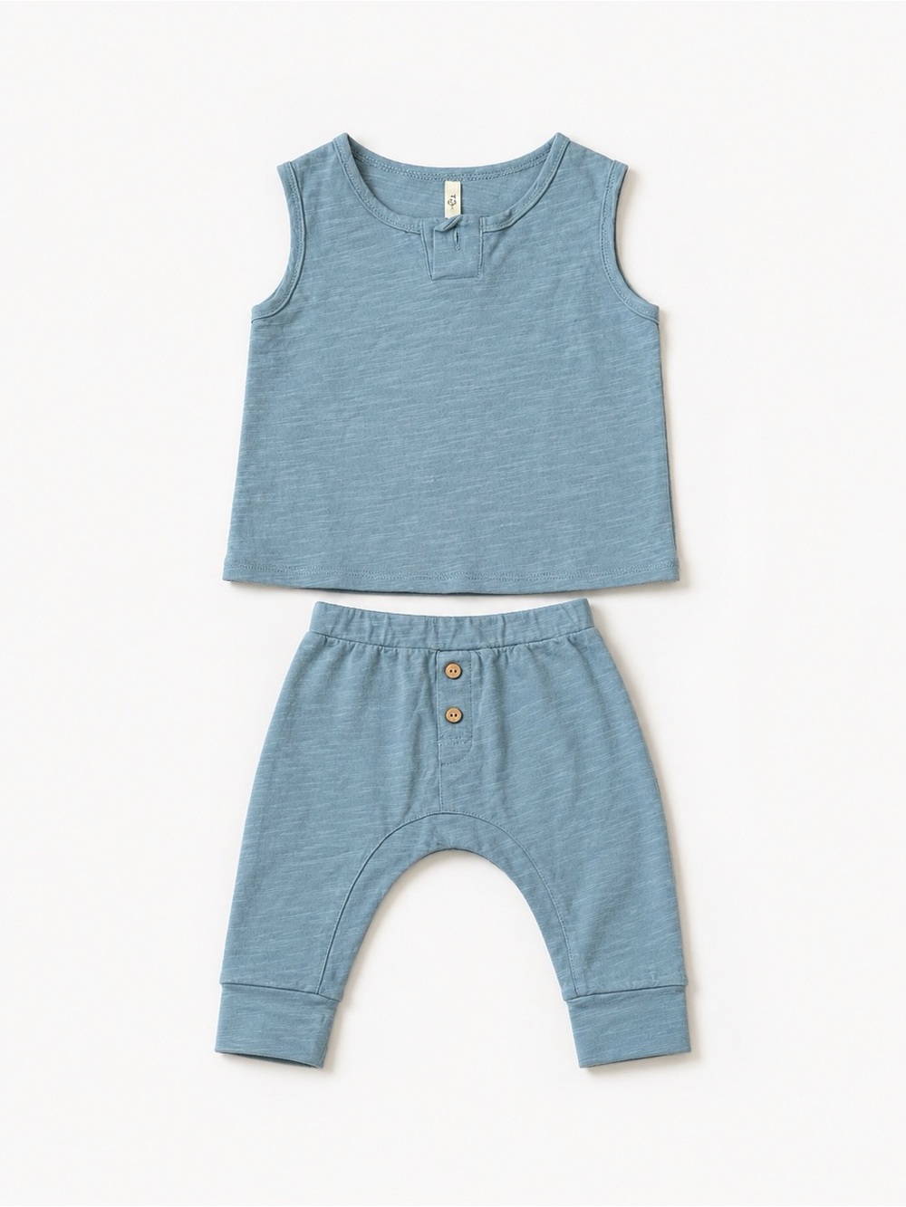 Rylee + Cru Matching Set 3-6 Months Blue Tank